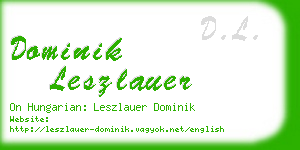 dominik leszlauer business card